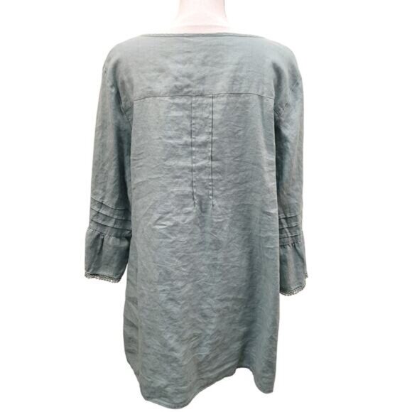 Soft Surroundings Tunic Top XL Mint Green Linen - Picture 2 of 10